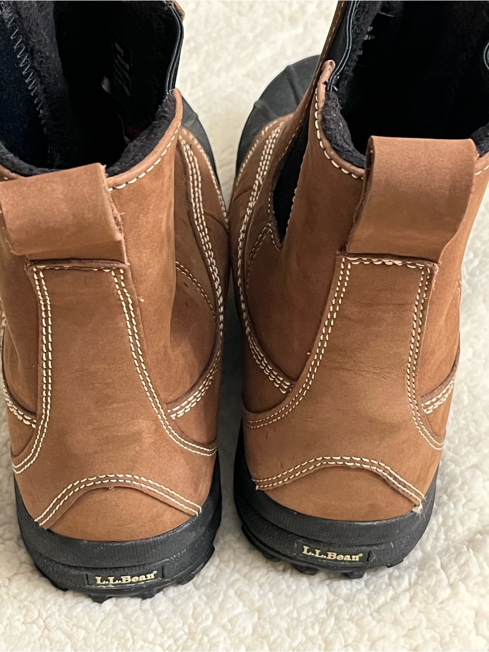 L.L. Bean Brown Leather and Black Rubber Men's Rain & Snow Boots - Picture 4 of 7